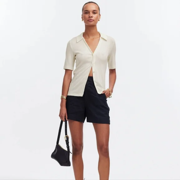 Cutaway Hem Polo Top By Madewell - Picture 4 of 7